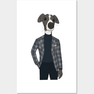 Adorable Italian greyhound sporting a super dapper mens suit Posters and Art